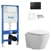 Унитаз подвесной с инсталляцией Axus 011D с унитазом Brillo 2380t и кнопкой 097HDB