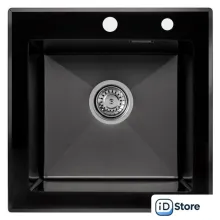 Кухонная мойка ARFEKA ECO AR 500500 GS BLACK GLASS BLACK PVD NANO