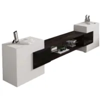 Тумба Woodville ТВ Лисмор 563526 (белый/черный глянец)