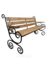 Скамейка металлическая с брусом "Виток 2" 1700х400х900мм