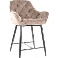 Стул с подлокотниками Signal Cherry H-2 Velvet (bluvel 28 бежевый/черный мат)