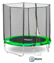 Батут GetActive Jump 8ft - 252 см с лестницей, внешней сеткой (зеленый)