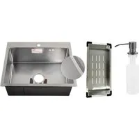 Кухонная мойка Schtoff Best Decor Silver 5550 коландер металл K-1 BLACK дозатор SD-1 GREY