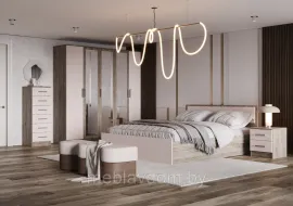 Спальня Мартина - Комплект 1 - Дуб Крафт серый/Кашемир (МИФ)