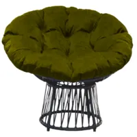 Кресло садовое Craftmebel Папасан Премиум (графит/зеленый)