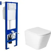 Унитаз подвесной Saniteco KW-9004WS Berges АТОМ 410 040333 (с кнопкой)