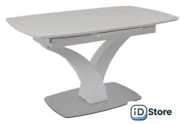 Кухонный стол Аврора Нотр Дам Moderne 1400/1800x850 (камень белый Calacata vagli/белый муар)