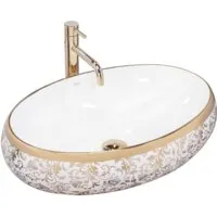 Умывальник Rea Meryl (белый/золотой)