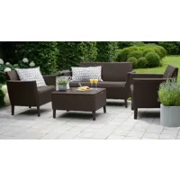 Комплект садовой мебели Keter Salemo 2-sofa Set / 258966 (коричневый)