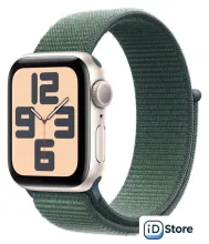 Умные часы Apple Watch SE 2 40 мм (алюминиевый корпус, звездный свет/зеленый, нейлоновый ремешок)