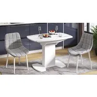 Кухонный стол Трия Портофино СМ(ТД)-105.01.11(1) (белый глянец/стекло белый мрамор)