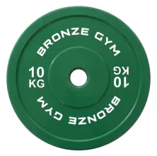 Диск олимпийский BRONZE GYM тяжелоатлетический зеленый (10 кг)