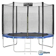 Батут Atlas Sport 312 см - 10ft Basic (с лестницей, внешняя сетка, синий)