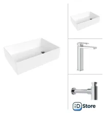 Умывальник Lauter 21518-1 Cascade 21СК0655C с сифоном 21635CH (хром)