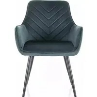 Стул с подлокотниками Signal Fig Velvet 78 (зеленый/черный)