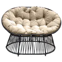 Кресло садовое Craftmebel Мамасан Премиум (черный/бежевый)