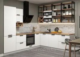 Кухня угловая Ройс 2.8х2.2м - Белый Софт (ДСВ Мебель)