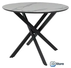 Кухонный стол Аврора Мехико 3Д D950 (камень белый/черный матовый)