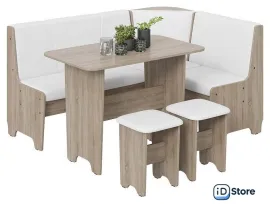 Обеденная группа Трия Техас исп. 1 (дуб сонома трюфель/экокожа белый)