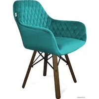 Стул с подлокотниками Sheffilton SHT-ST38/S70 (альпийский бирюзовый/темный орех/черный)