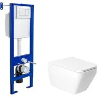 Унитаз подвесной Saniteco KW-9010W Berges АТОМ 410 040333 (с кнопкой)