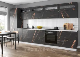 Кухня Ройс 3.8м - Кварц черный (ДСВ Мебель)