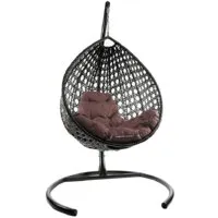 Подвесное кресло M-Group Капля Люкс 11030205 (коричневый ротанг/коричневая подушка)