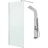 Душевая стенка Saniteco Walk-In SN-W6MC120 LYPA-2 (хром/панель хром глянцевый)