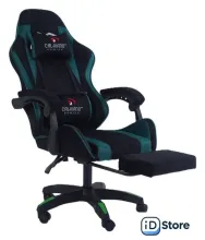 Игровое (геймерское) кресло Calviano 1584 (велюр, черный/зеленый)