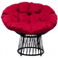 Кресло садовое Craftmebel Папасан Премиум (черный/алый)