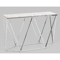 Консольный стол Stool Group Авалон 122x41 (серый мрамор/сталь серебро)