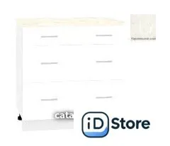 Шкаф напольный Кортекс-мебель Корнелия Лира НШ80р3ш (белый/королевский опал)