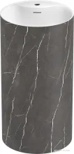 Wellsee Chalice Perfection 230624000 (отдельностоящий, с отверстием под смеситель, цвет матовый черный мрамор/глянцевый белый)