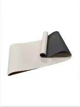 Коврик для йоги и фитнеса черно-бежевый (184х61см)