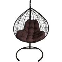Подвесное кресло M-Group XL 11120405 (черный ротанг/коричневая подушка)