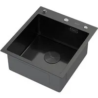 Кухонная мойка ARFEKA ECO AR 450500 POP-UP BLACK PVD NANO DECOR MILLET GRAINS