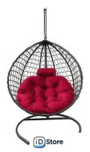 Подвесное кресло Craftmebel Кокон Капля Премиум (алый/графит)