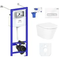 Унитаз подвесной Lavinia Boho Biore Compacto Rimless 7 в 1 87050177 (белое стекло)