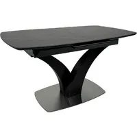 Кухонный стол Аврора Нотр Дам Moderne 1400/1800x850 (камень черный Greys Black /черный матовый)