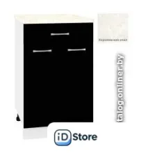 Шкаф напольный Кортекс-мебель Корнелия Лира НШ50р1ш (черный/королевский опал)