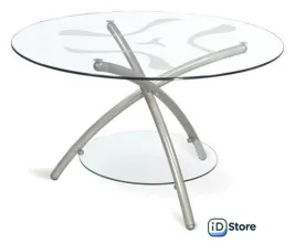 Журнальный столик Мебелик Дуэт 3 (металлик/прозрачный)
