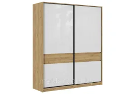 Шкаф-купе Бостон ШК-005 - Дуб крафт золотой / Белый глянец 2м.