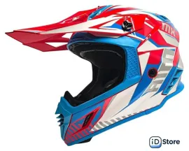 Мотошлем AIM RH855 Fiber Glass Tondo RH855T-BWR-L (L, синий/белый/красный)