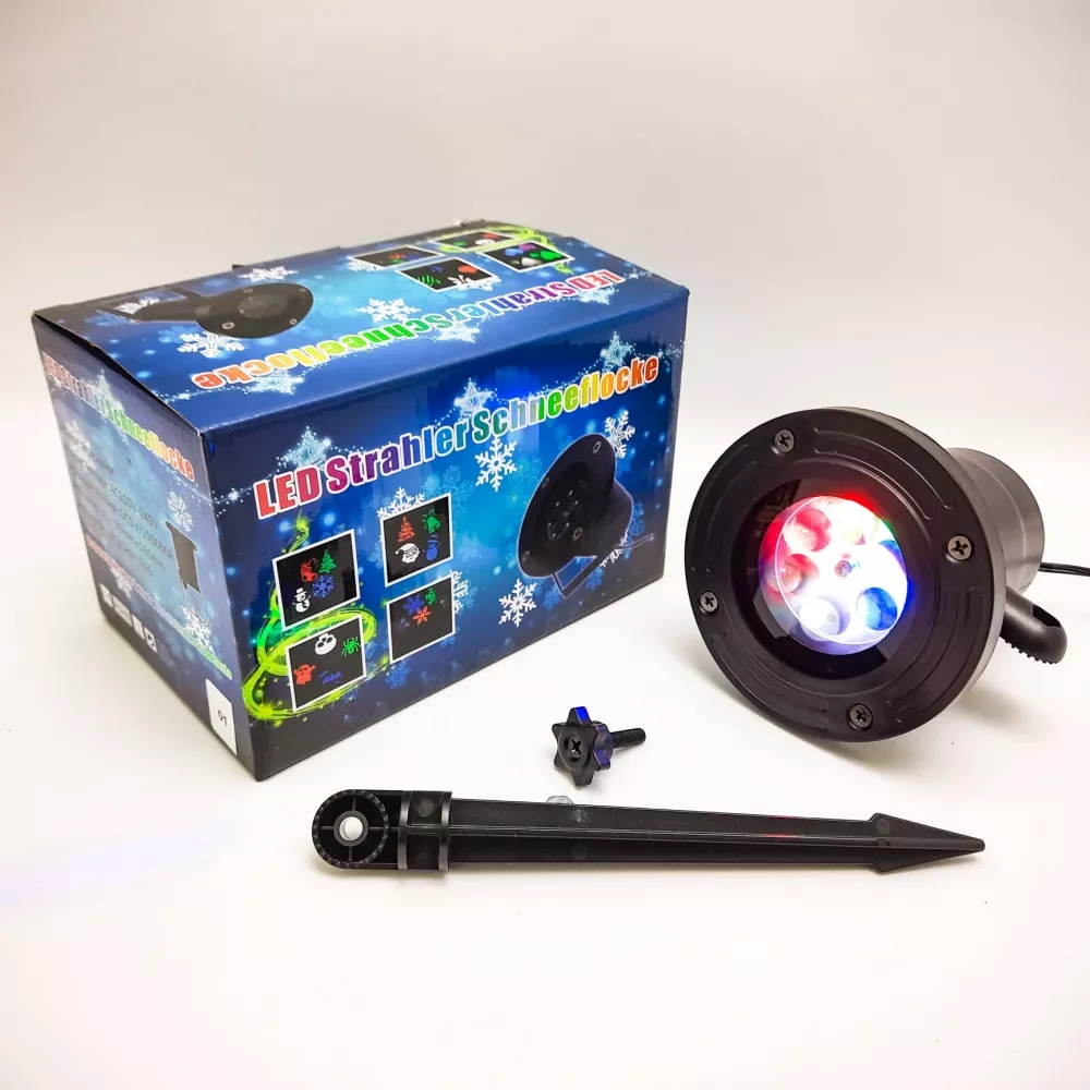 Лазерный проектор "Снежинки" Led Strahler Schneeflocke с эффектом светомузыки ОПТОМ