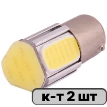 Автолампа диод S25 (P21W) 12V 4 COB BA15s 1-конт Белая SKYWAY комп.2 шт противотуманки/поворот/задн