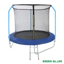Батут уличный Green Glade с сеткой и лестницей 10-футовый (3 ножки 3 стойки)