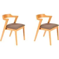 Стул с подлокотниками TetChair Versa мягкое сиденье (2шт, натуральный/коричневый)