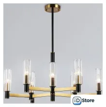 Подвесная люстра Ambrella light LH55513/9 BK/BS/CL (черный/латунь/прозрачный)