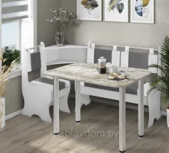 Скамья угловая кухонная с мягким элементом СН-122.02 Аляска 1,5х1,0м.
