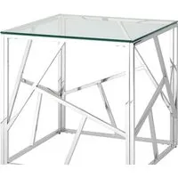 Журнальный столик Stool Group Арт Деко 55x55 EET-015 (прозрачное стекло/сталь серебристый)
